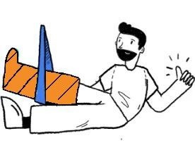 Voyageur jambe cassée